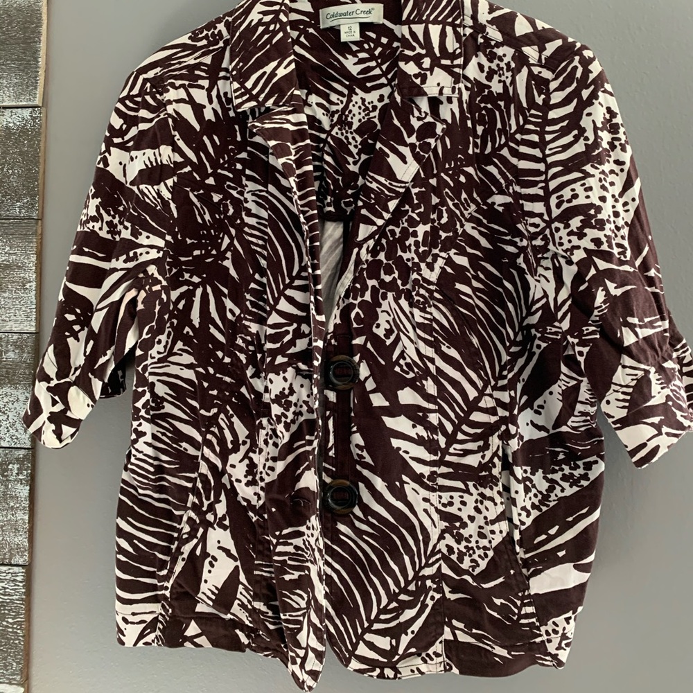 Coldwater Creek Tropical Print Blazer